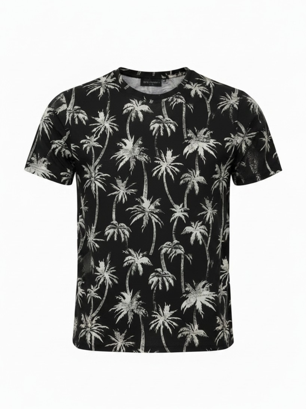 H&M Black T-Shirt with White Palm Print